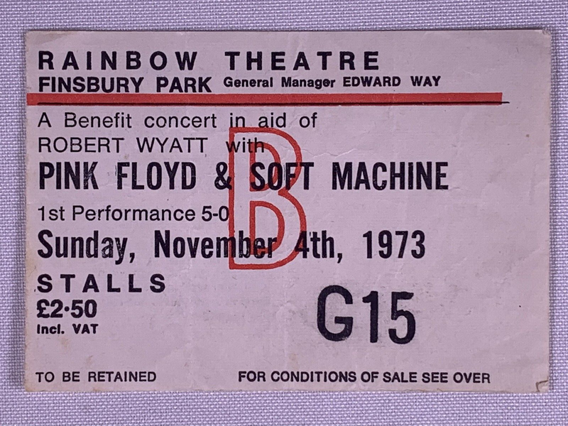 Pink Floyd Ticket Original Vintage Dark Side of the Moon Tour Rainbow 1973 #1 front