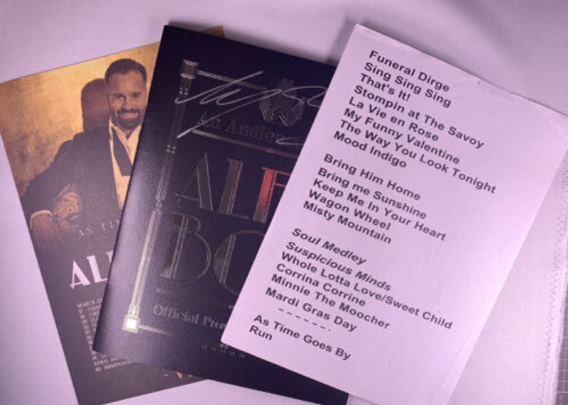 Alfie Boe Signed Programme + Poster + Setlist Original An Audience With 2019 Front