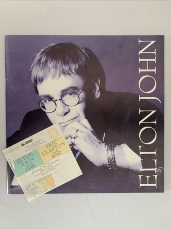 Elton John Eric Clapton Programme + Ticket Original World Tour 1992-1993 Front With Ticket