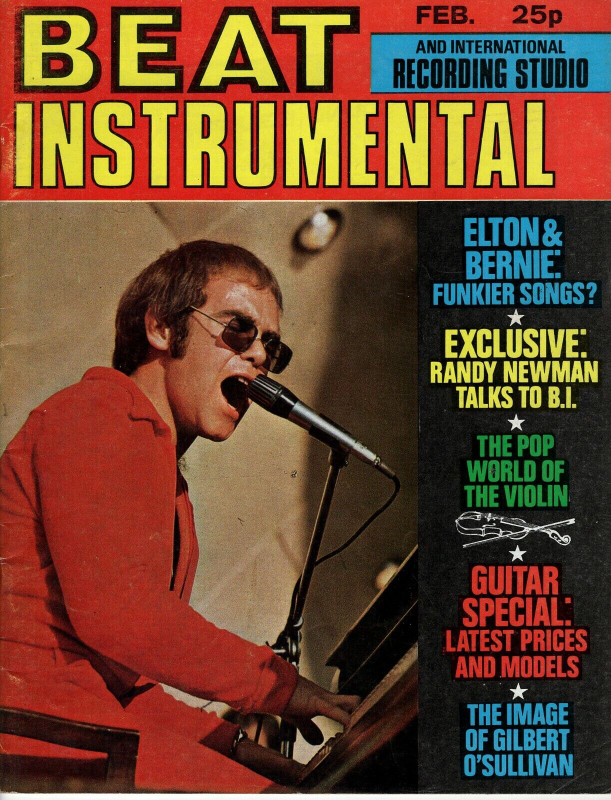 Elton John Beat Instrumental February '72 + Lyric Book from Captain Fantastic LP front