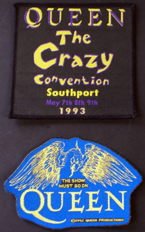 Queen Freddie Mercury 2 Cloth Patches Vintage Circa Early 90s front