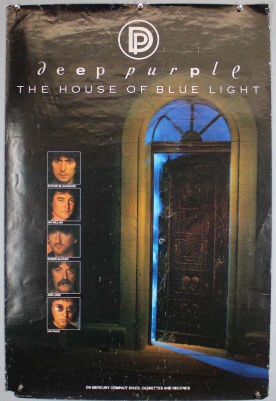 Deep Purple Poster Original Mercury Records Promo House Of The Blue Light 1987 front
