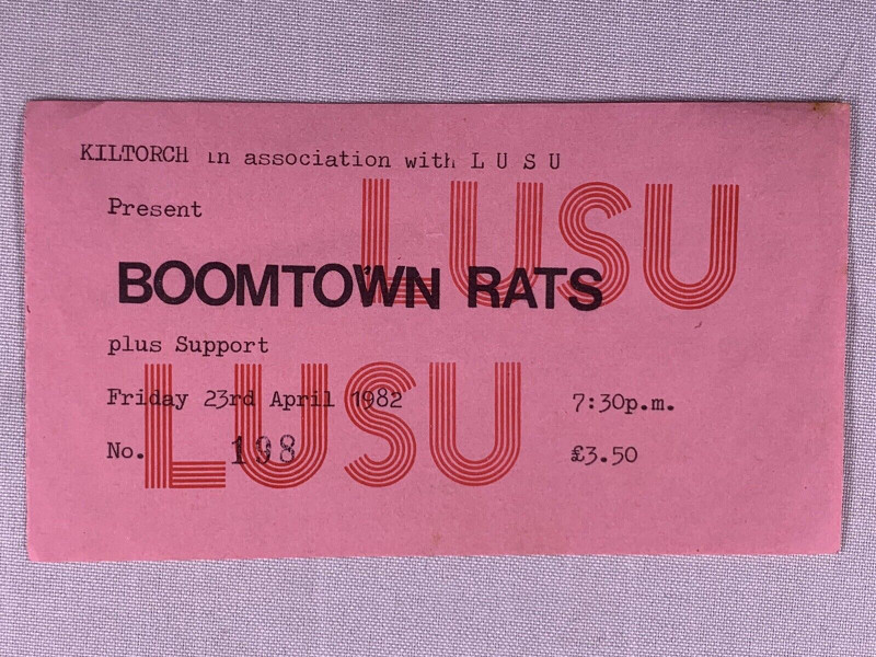 Boomtown Rats Ticket Original Lancaster 1982 front