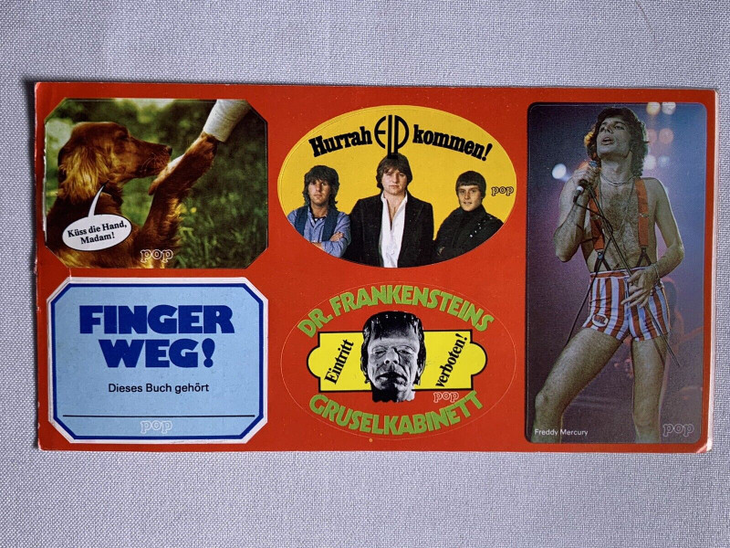 Freddie Mercury Queen  ELP Status Quo Sticker Sheet German Circa Late 70's front