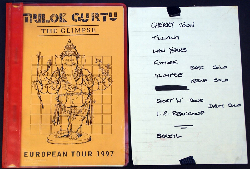 Trilok Gurtu Set-list and Itinerary European Tour 1997 Front