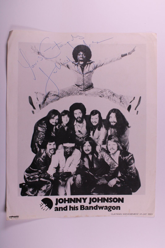 Johnny Johnson And His Bandwagon Signed Photo Original EMI Promo Circa Early 70s Front