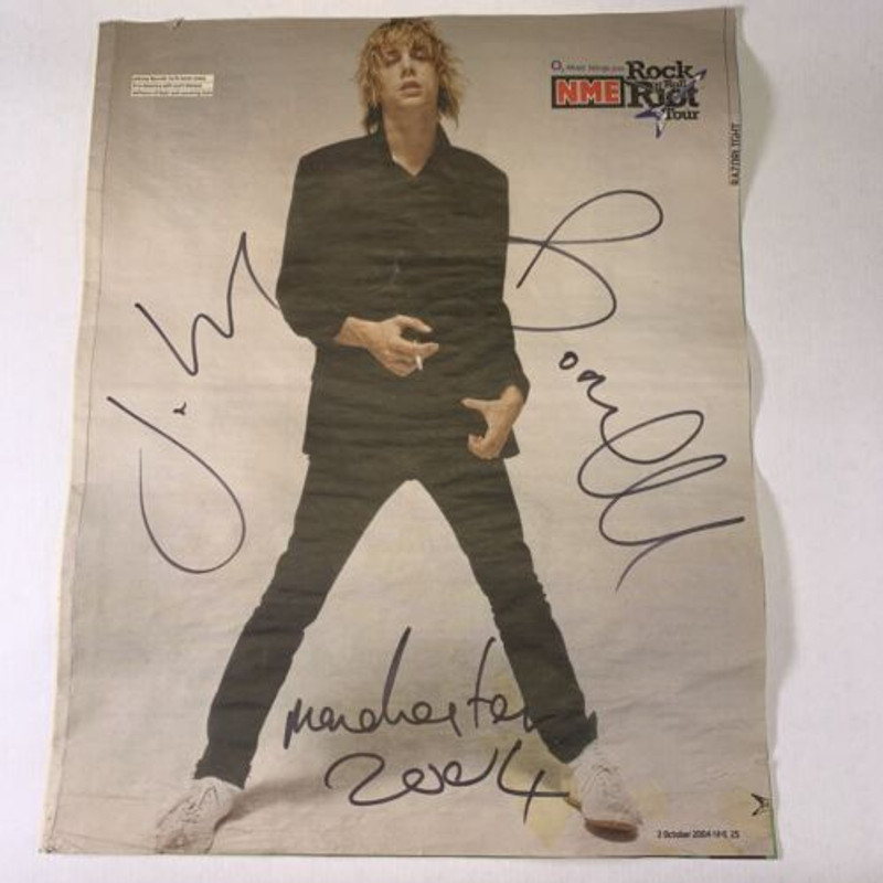 Razor Light Johnny Borrell Signed NME Magazine Page 2004 front