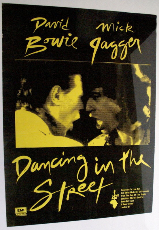 David Bowie Mick Jagger Poster Original US Promo  Dancing In The Street 1985 front
