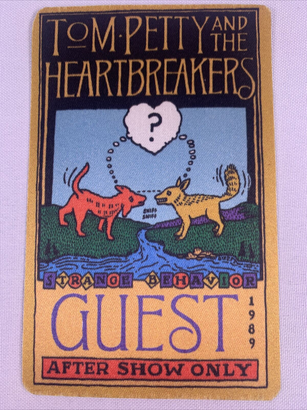 Tom Petty And The Heartbreakers Pass Ticket Original Used Strange Behavior 1989 Front