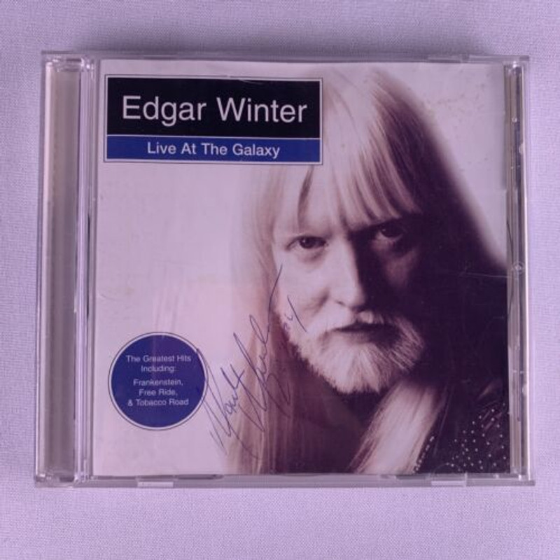 Edgar Winter Mark Meadows Chris Frazier Signed CD Live At The Galaxy 2003 front
