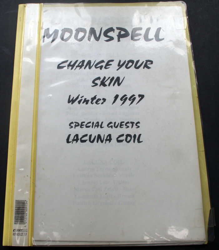 Moonspell Lacuna Coil Itinerary Change Your Skin European Winter Tour 1997 Front