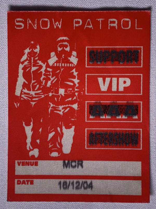 Snow Patrol Pass Ticket Original Carling Apollo Manchester 2004 front