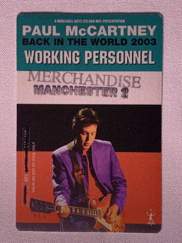 The Beatles Paul McCartney Pass Ticket Orig. Back In The World Manchester 2003 Front