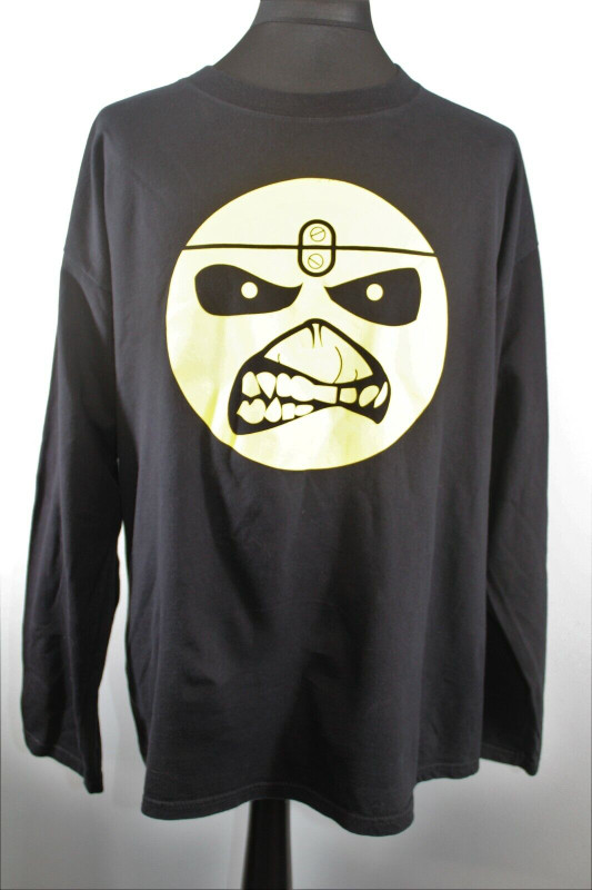 Iron Maiden Shirt Long Sleeve Official Fan Club Smiley Circa 2000 front