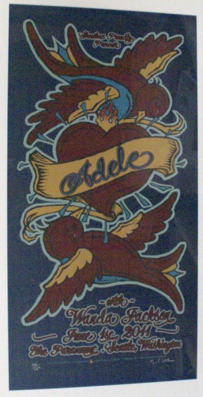 Adele Poster Ltd Edition Art 35/150 Signed by Gary Houston Seattle 2011 front