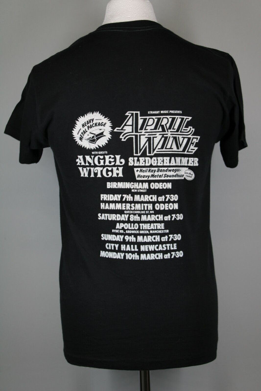 Angel Witch Neil Kay April Wine Shirt Vintage Heavy Metal Package UK Tour 1980