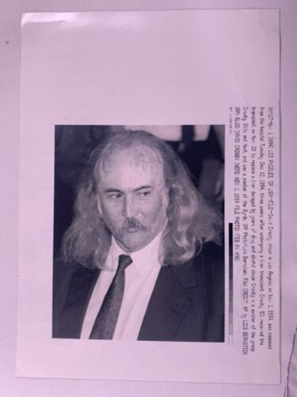 The Byrds David Crosby Photo Original AP Leafdesk Press Promo 1994 front