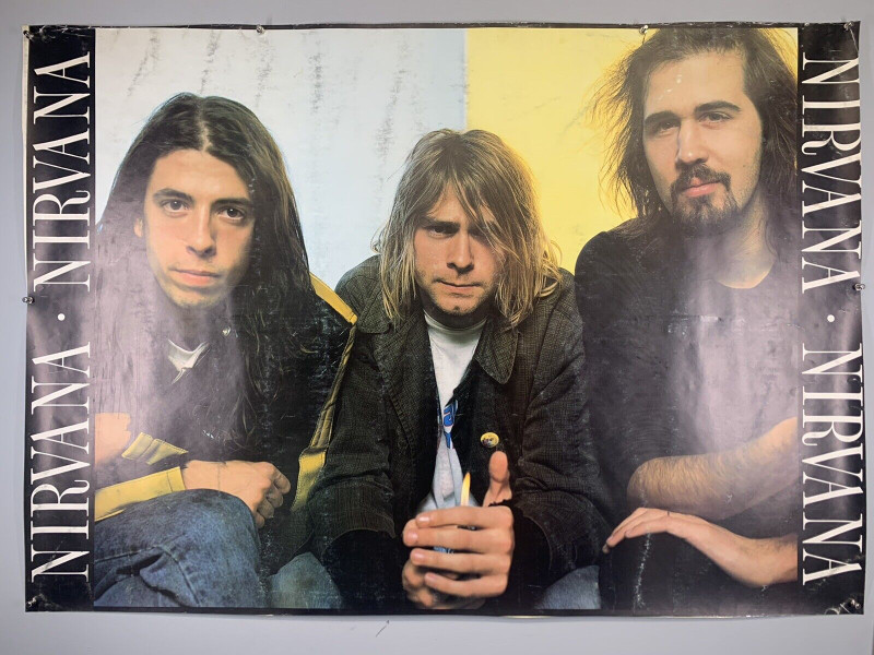 Nirvana Kurt Cobain Poster Original Promo Circa Late 80s front