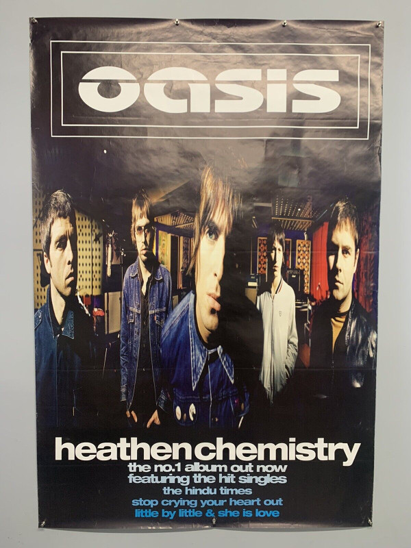 Oasis Poster Original Vintage Heathen Chemistry Album Promotion 2016 front