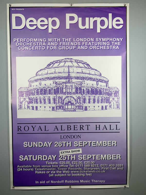 Deep Purple Poster Original Promo Concerto Albert Hall 1999 front