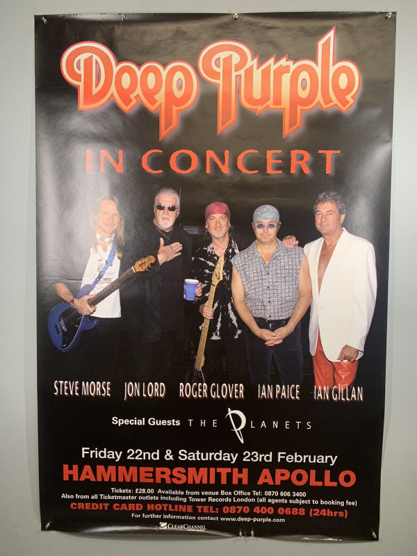 Deep Purple Poster Original Promo Hammersmith London 2002 front