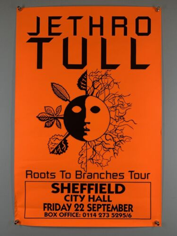 Jethro Tull Poster Original Promo Roots to Branches Tour Sheffield 1995 front