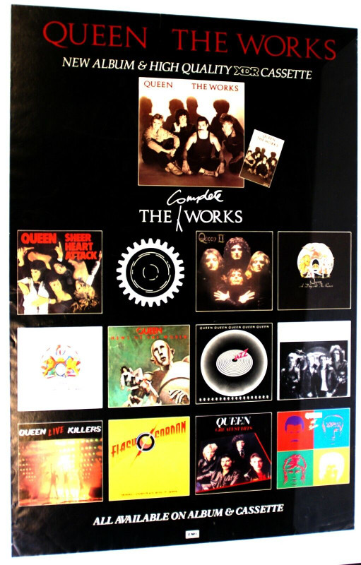 Queen Freddie Poster EMI UK Promo The Works LP/The Complete Works Boxset 1985 front