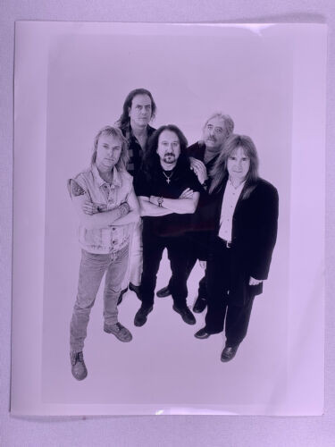 Uriah Heep Mick Box Photo Vintage Official Black and White Promo 1999 Front