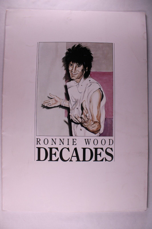Rolling Stones Ronnie Wood Press Release Original Decades Artwork Promo 1987 Front