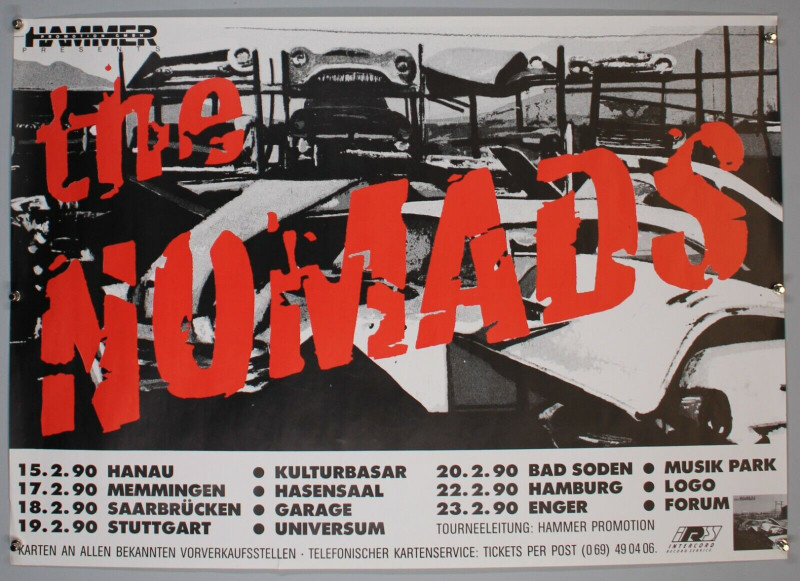 The Nomads Poster Original Promo German Tour 1990 front