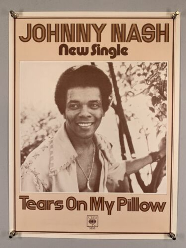 Johnny Nash Poster Original Promo CBS Tears on My Pillow 1974 #2 front