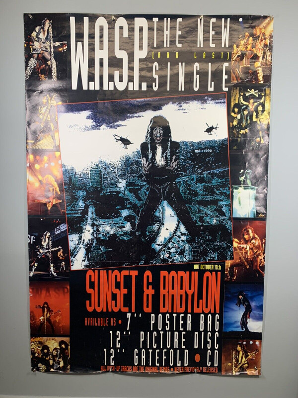 Wasp Blackie Lawless Poster Original Promo Sunset And Babylon 1993 front