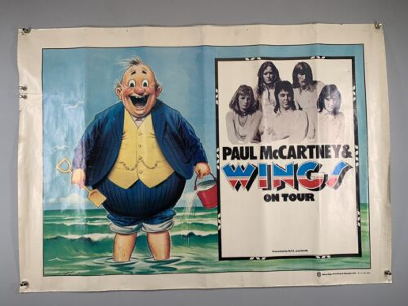 The Beatles Paul McCartney and Wings Poster Original Promo UK Tour 1973 front