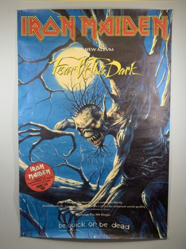 Iron Maiden Poster Original Fear of The Dark Be Quick or be Dead Donington 1992 front