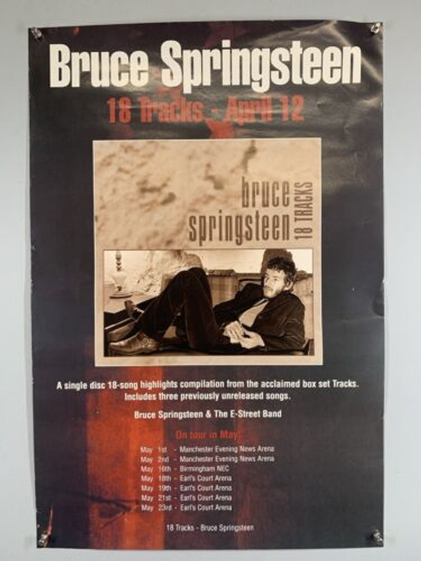Bruce Springsteen Poster Original Promo 18 Tracks Reunion Tour 1999 Front