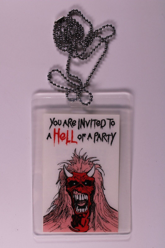 Iron Maiden Pass Ticket Original Aftershow Party Real Live Tour Wembley 1993 #2 front