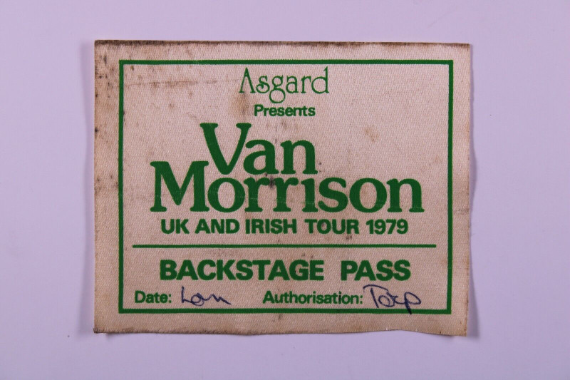 Van Morrison Pass Ticket Original Backstage UK And Irish Tour London 1979 front