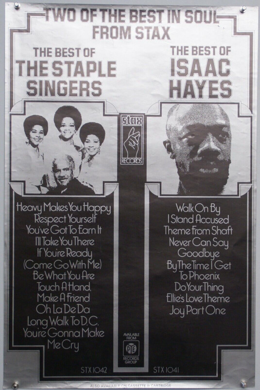 Isaac Hayes The Staple Singers Poster Original Stax Promo 1975 front