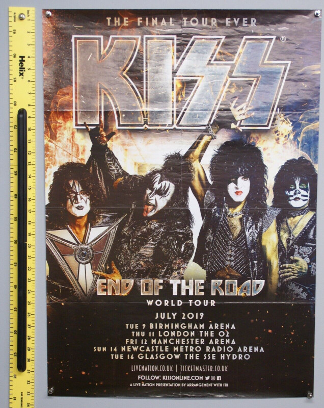 Kiss Poster Double Sided End Of The Road World Tour/ Classic Rock 2019 Front