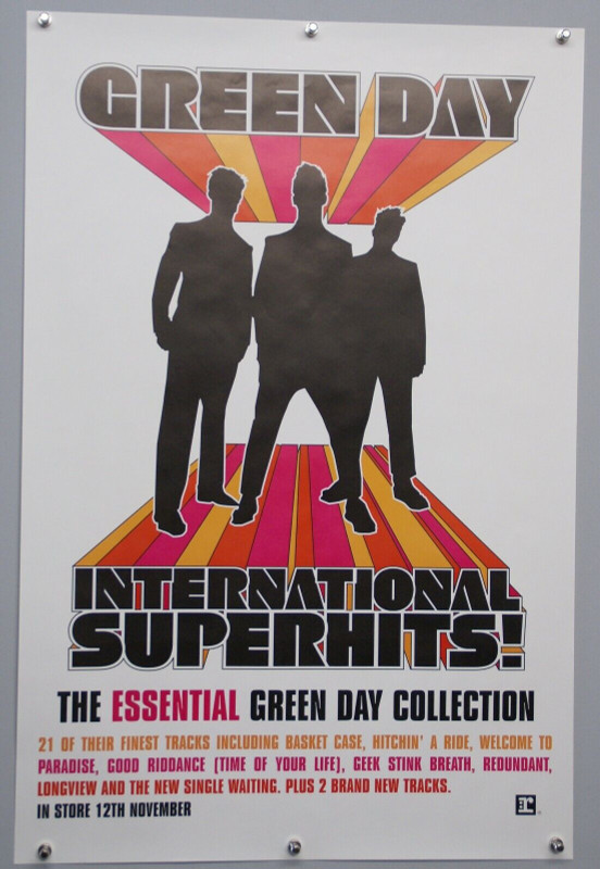 Green Day Poster Original Record Store Promo International Superhits 2002 Front