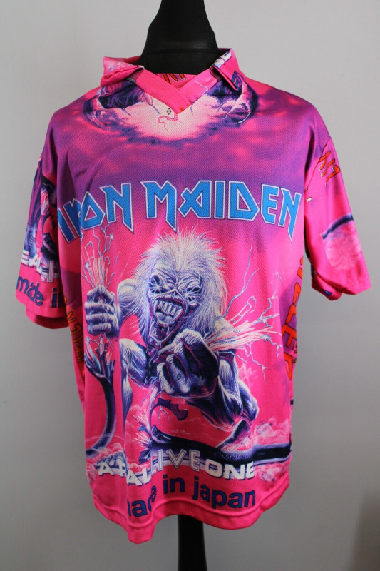 Iron Maiden Shirt Sports Shirt A Real Live One Made In Japan front