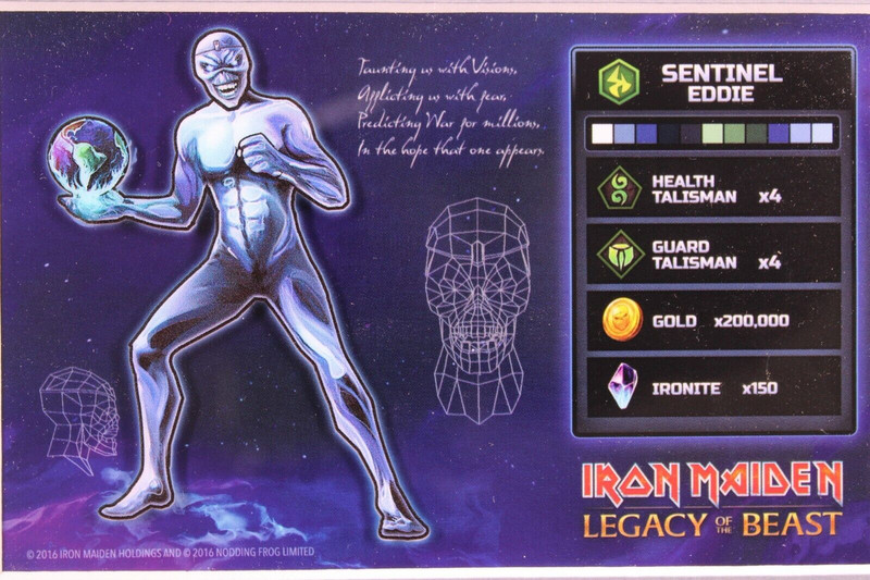 Iron Maiden Art Cell Official ACME Ltd Edition LOTB Sentinel Eddie Founders 2016 front