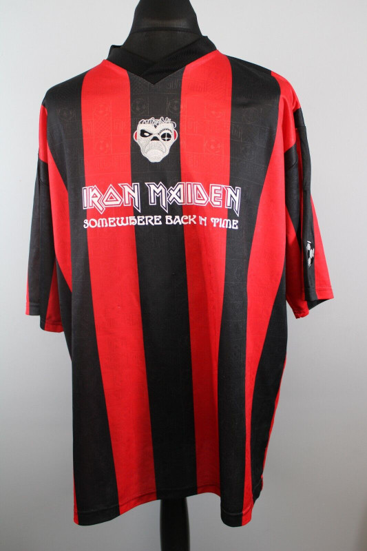 Iron Maiden Shirt Official Football Somewhere Back In Time 2008 front