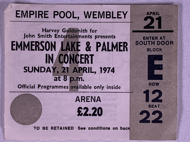 Emmerson Lake and Palmer ELP Ticket Vintage Someone Get Me A Ladder Tour 1974 #1 front