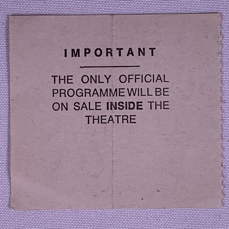 Lou Reed Ticket Vintage Original World Tour Hammersmith 1975 #2 front