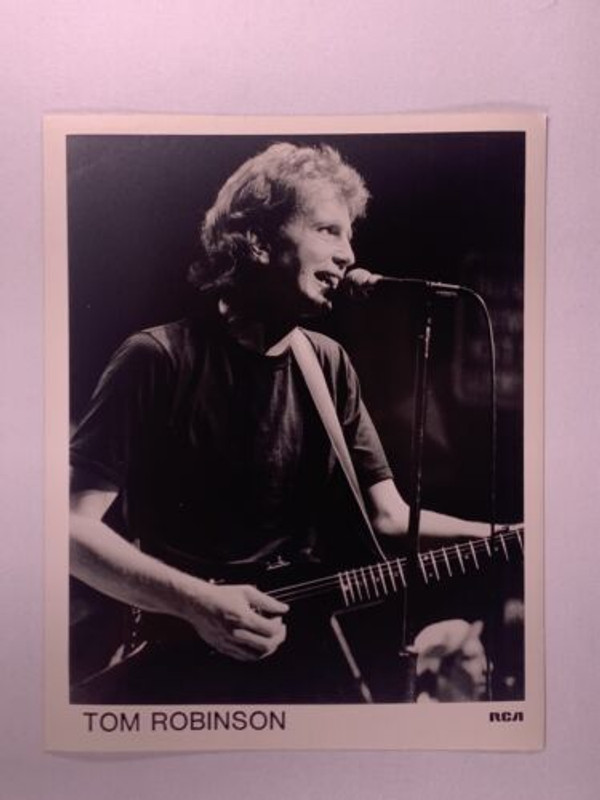 Tom Robinson Photo Vintage RCA Records Black and White Promo Circa 1980s front