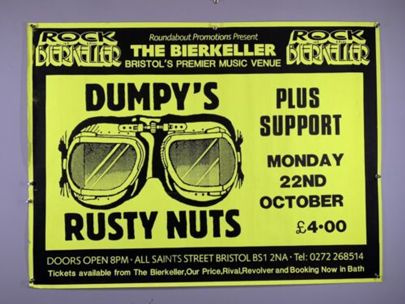 Dumpys Rusty Nuts NWOBH Poster Vintage Original Promo Bristol Bierkeller 1990 front