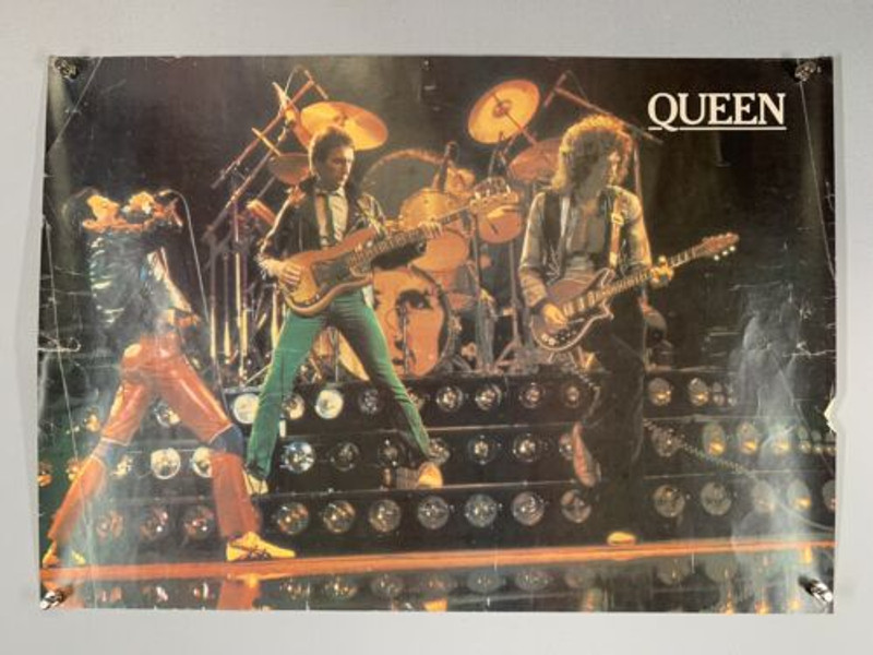 Queen Freddie Mercury Poster Vintage Original Circa Early 1980s front