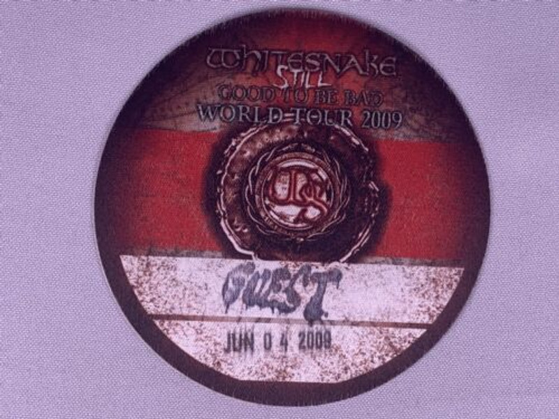 Whitesnake Ticket Pass Vintage Original Good To Be Bad Tour Paris 2009 Front