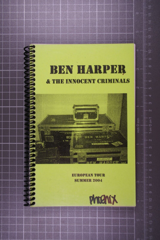 Ben Harper Itinerary Original Vintage European Tour Summer 2004 Front